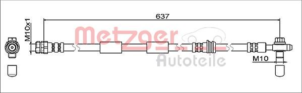 Metzger Bremsschlauch 4111475 FüR Audi Cupra Seat Skoda Vw