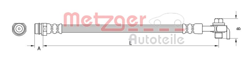 Metzger Bremsschlauch 4110799 FüR Ford Volvo