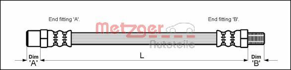 Metzger Bremsschlauch 4111343 FüR Audi Seat VW