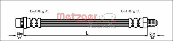 Metzger Autoteile Bremsschlauch 4114639 Passend FüR Nissan Opel Renault